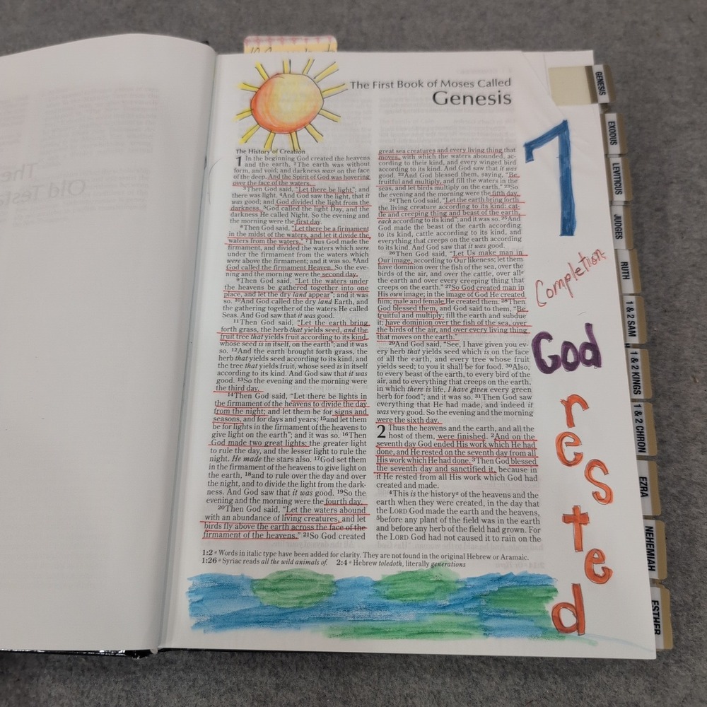 NKJV Holy Bible Zondervan 2014 Hardcover New King James Version Black Journaled - Picture 3 of 7